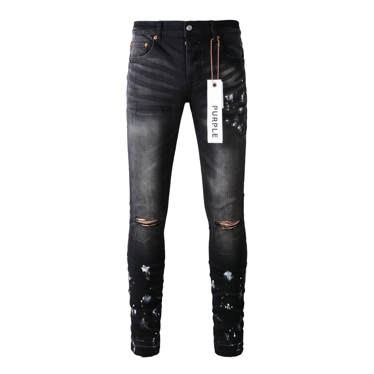 Street Style Slim Fit Ripped Denim Jeans For Men
