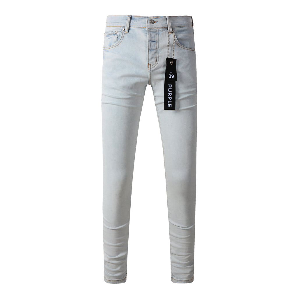 Men's Shop Street Style Slim Fit Ripped Denim Blue Jeans – Stretch Denim