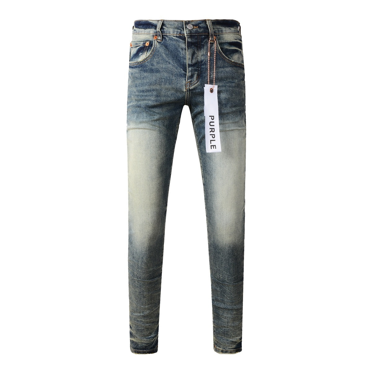 Men's Slim Fit High Street Distressed Blue Stretch Jeans