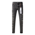 High Street Men's Slim Fit Distressed Gray Stretch Skinny Ripped Jeans
