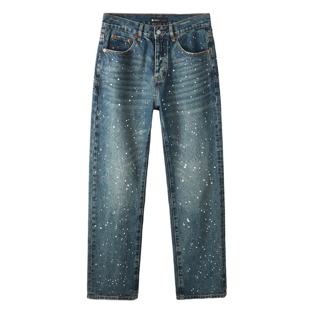 Distressed Blue Baggy Graffiti Loose Ripped Jeans | Trendy Streetwear Denim