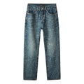 Distressed Blue Baggy Graffiti Loose Ripped Jeans | Trendy Streetwear Denim