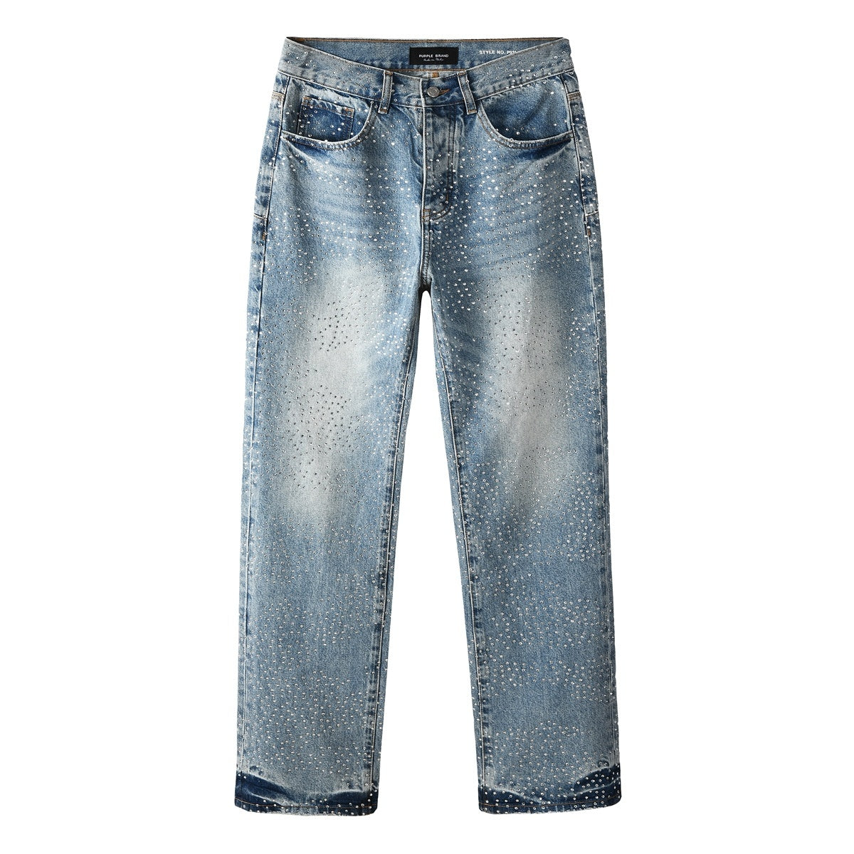 Distressed Blue Baggy Rhinestones Loose Ripped Jeans | Trendy Street Style Denim