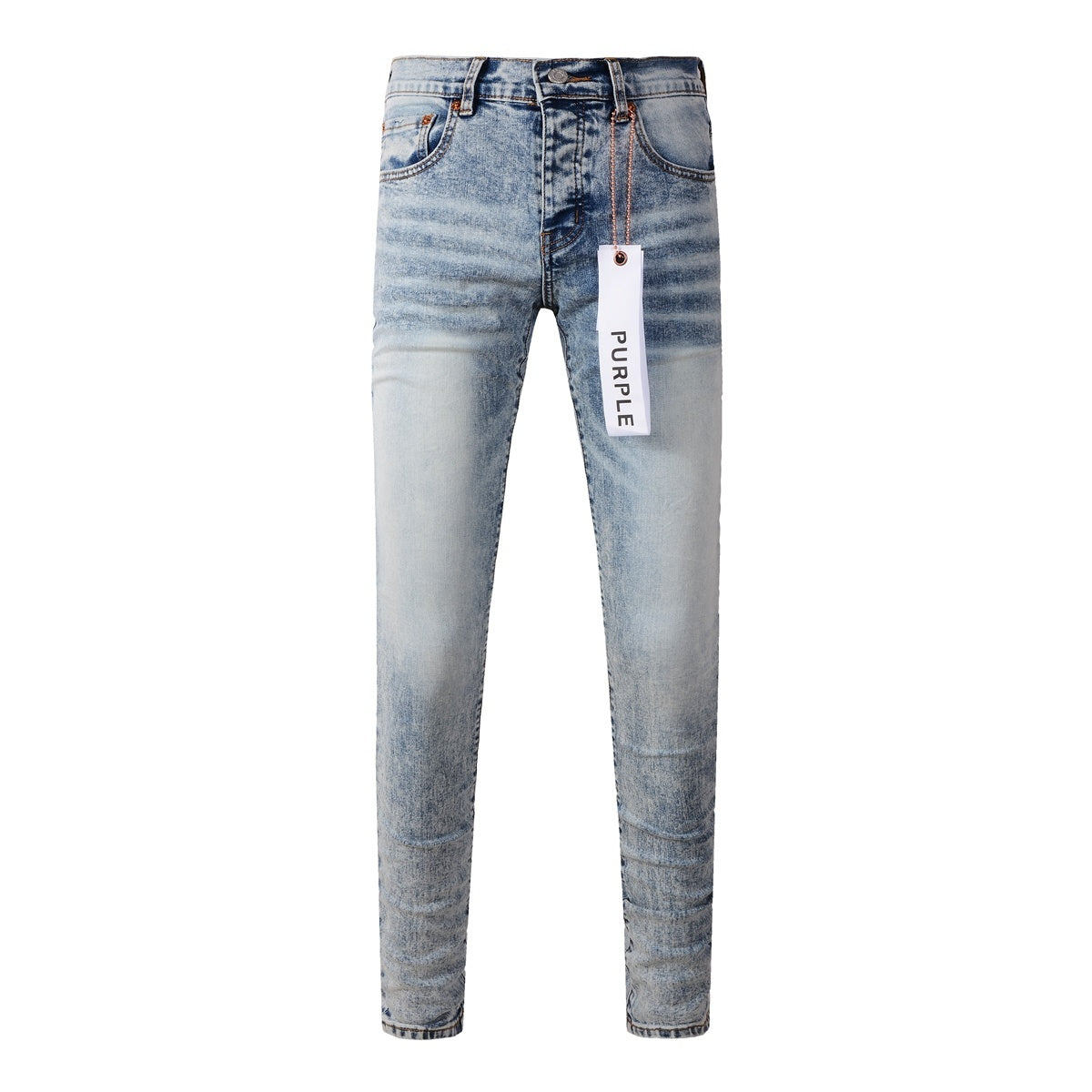 Men's High Street Slim Fit Distressed Blue Stretch Ripped Jeans
