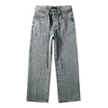 Men’s Baggy Light Blue Rhinestone Jeans – Loose Fit Wide Leg Denim