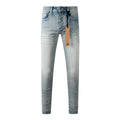 Men's Light Wash Slim Skinny Jeans - Vintage Streetwear Denim