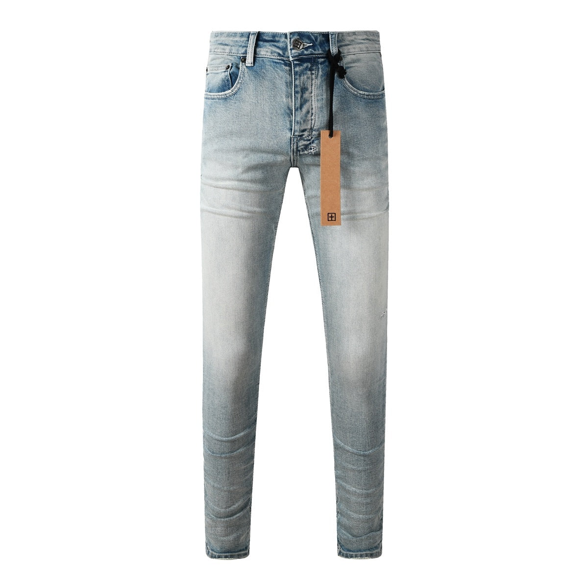 Men's Light Wash Slim Skinny Jeans - Vintage Streetwear Denim