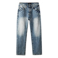 Distressed Blue Baggy Rhinestones Loose Ripped Jeans | Trendy Streetwear Denim
