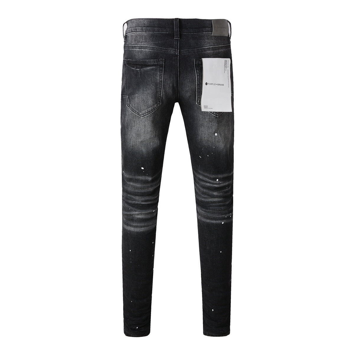 Men's High Street Distressed Black Gray Stretch Slim Fit Ripped Jeans