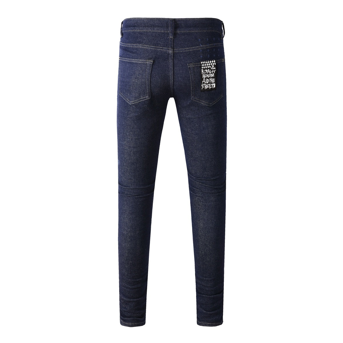 Men's Raw Indigo Dark Wash Slim-Fit Stretch Jeans - Premium Denim