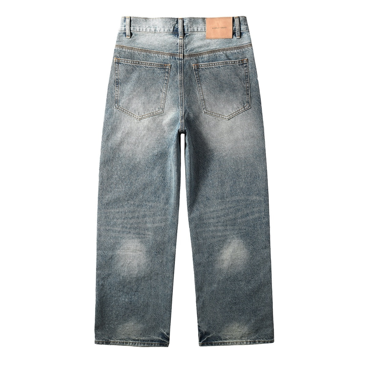 High Street Baggy Jeans - Distressed Blue Rhinestones Pattern | Loose Ripped Jeans
