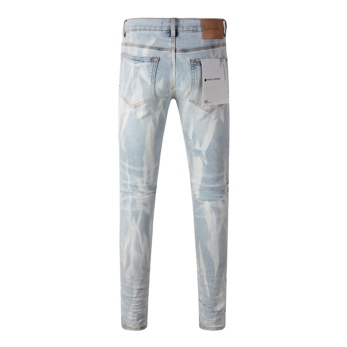Men's High Street Distressed Washed Light Blue Stretch Slim Fit Ripped Jeans