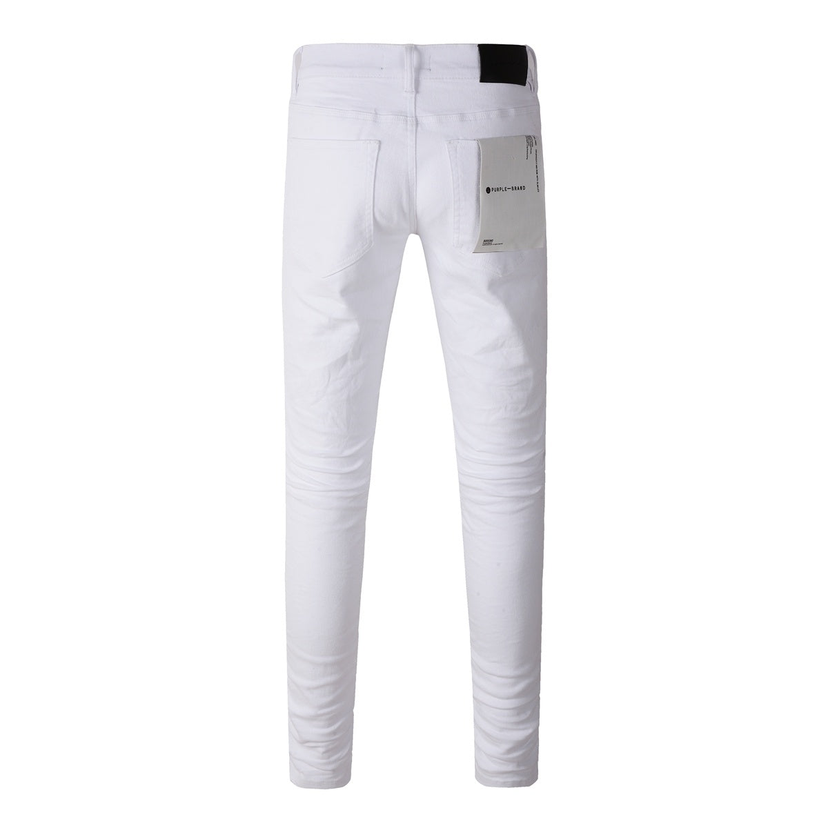 Men’s White Slim Fit Ripped Street Style Distressed Denim Jeans