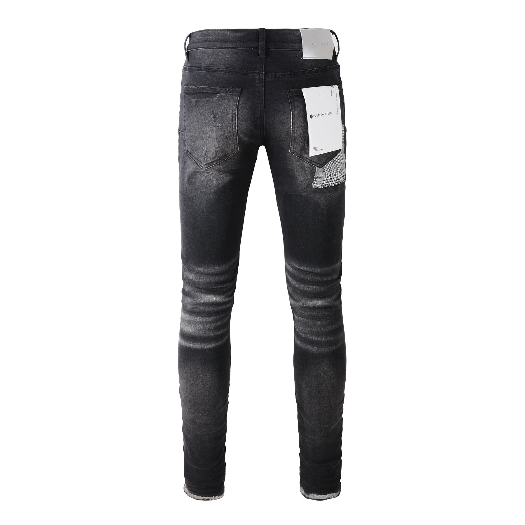 Men High Street Black Destroyed Holes Distressed Stretch Slim Fit Ripped Jeans