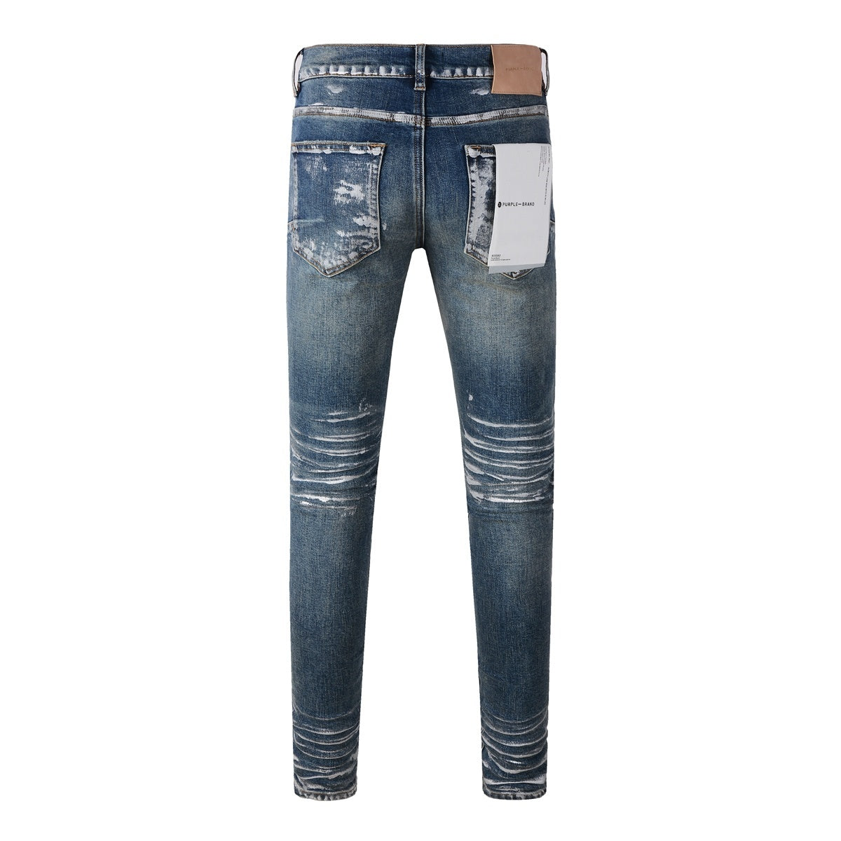 Men's Streetwear Slim Fit Distressed Classical Blue Graffiti Stretch Jeans