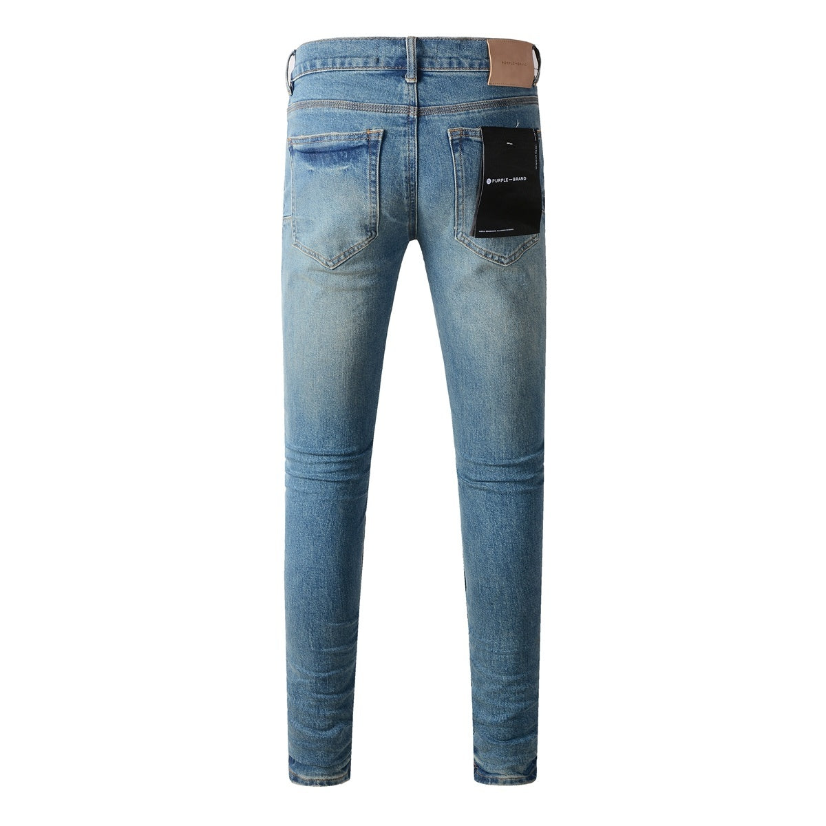 Men's Slim Fit Distressed Sea Blue Skinny Jeans with Button Fly & Ripped Detailing