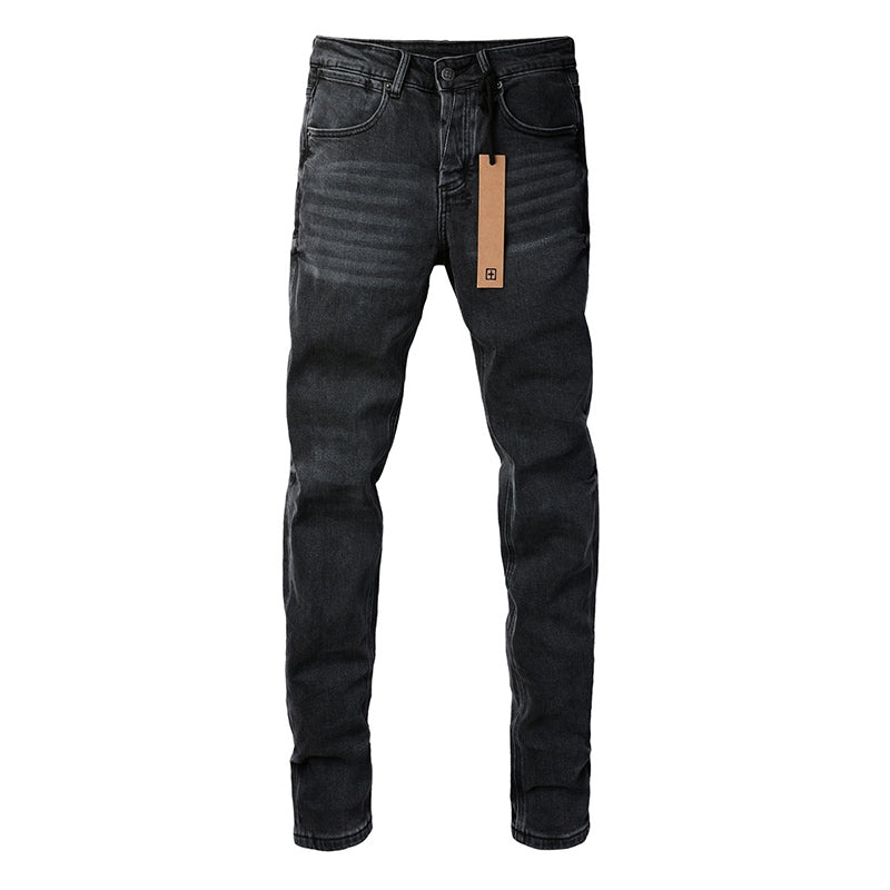 Men’s Ksubi Style Faded Black Washed Slim Fit Skinny Denim Jeans Streetwear