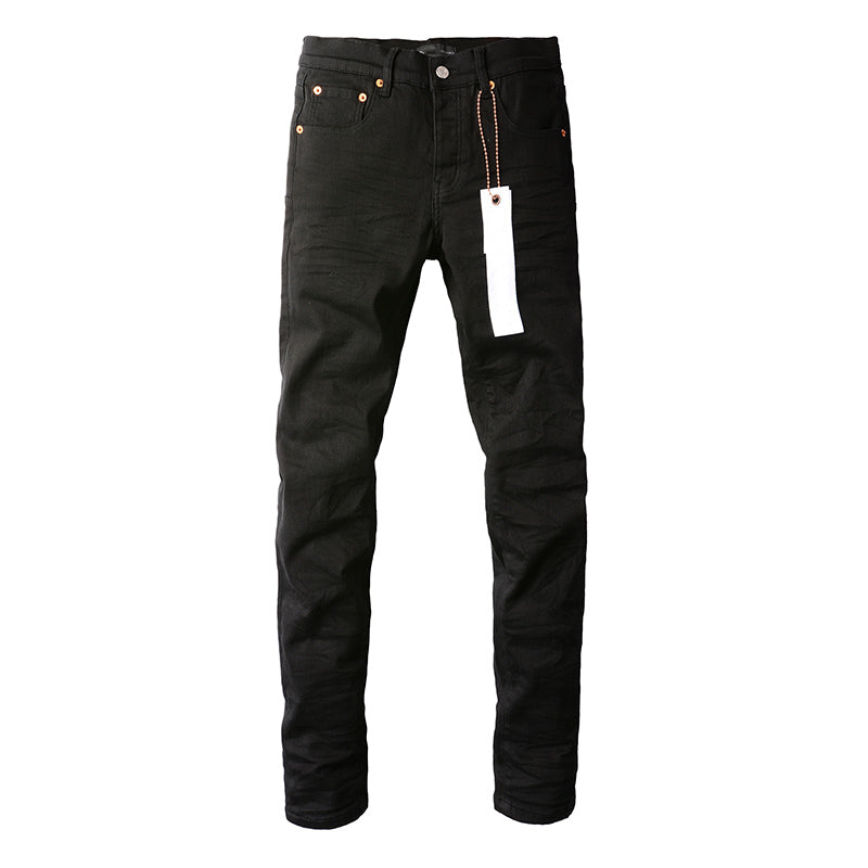 Men's Distressed Slim Fit Black Ripped Jeans