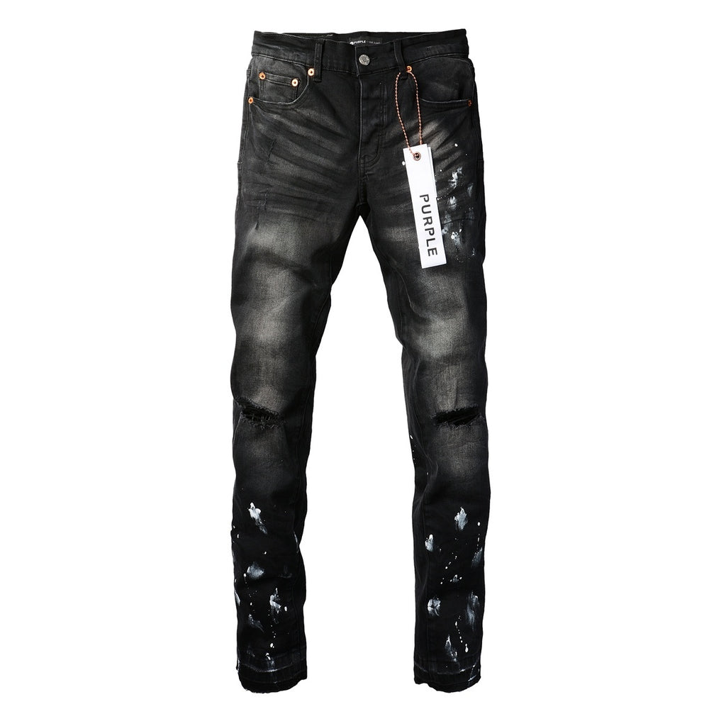 Street Style Slim Fit Ripped Denim Jeans For Men