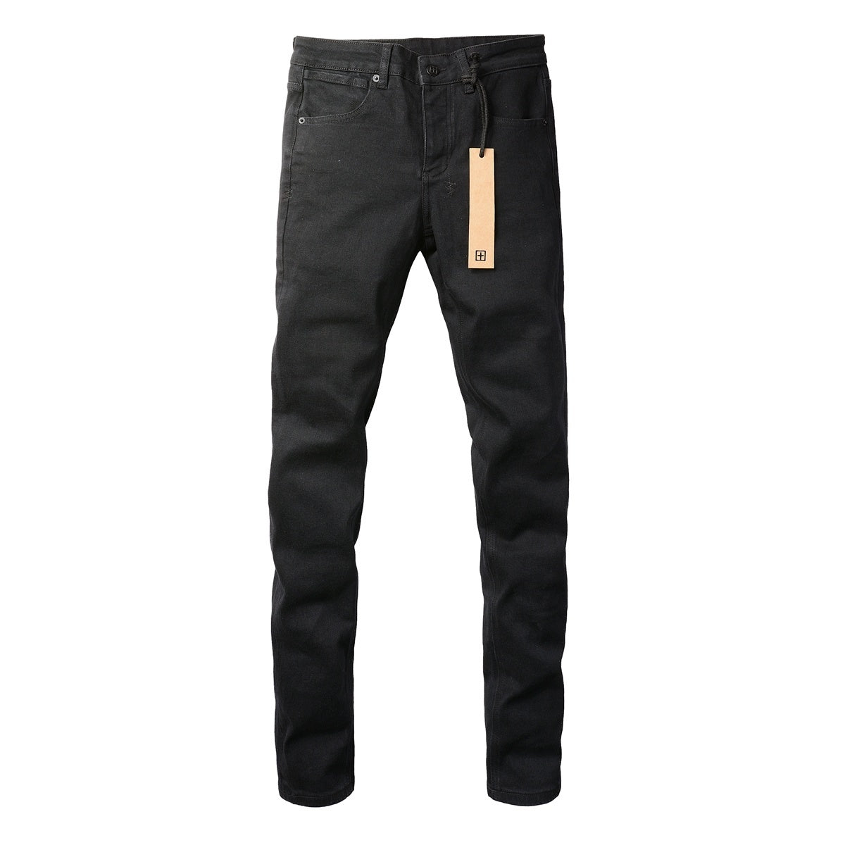 Men's Solid Black Slim-Fit Stretch Jeans - Premium Denim Pants