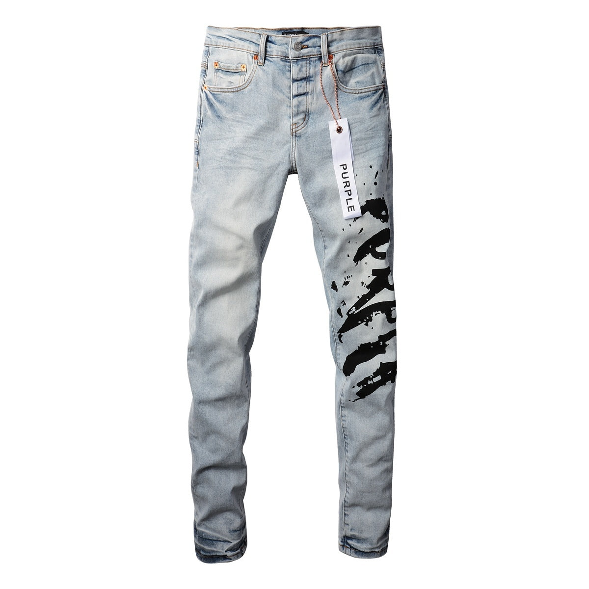 Men’s Slim Fit Light Blue Distressed Stretch Denim