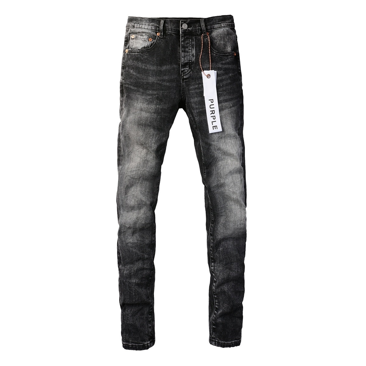Men's High Street Distressed Black Gray Simple Stretch Slim Fit Ripped Jeans