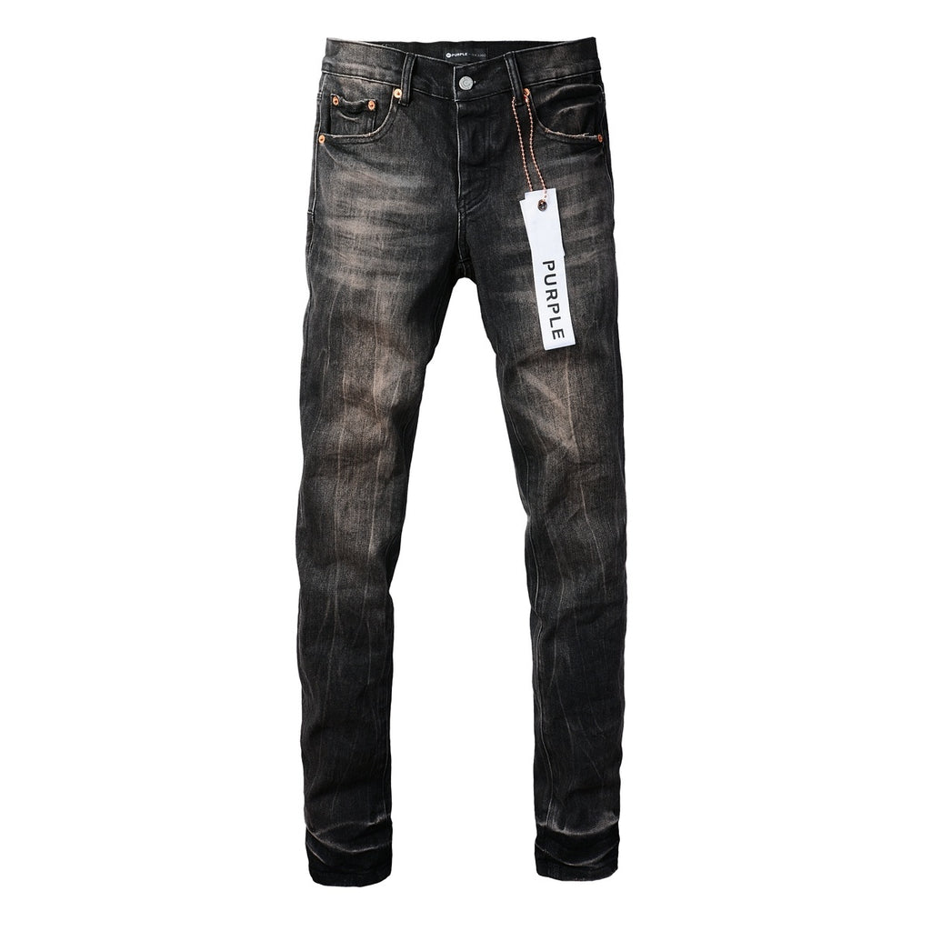 Men's High Street Distressed Vintage Gray Stretch Ripped Jeans