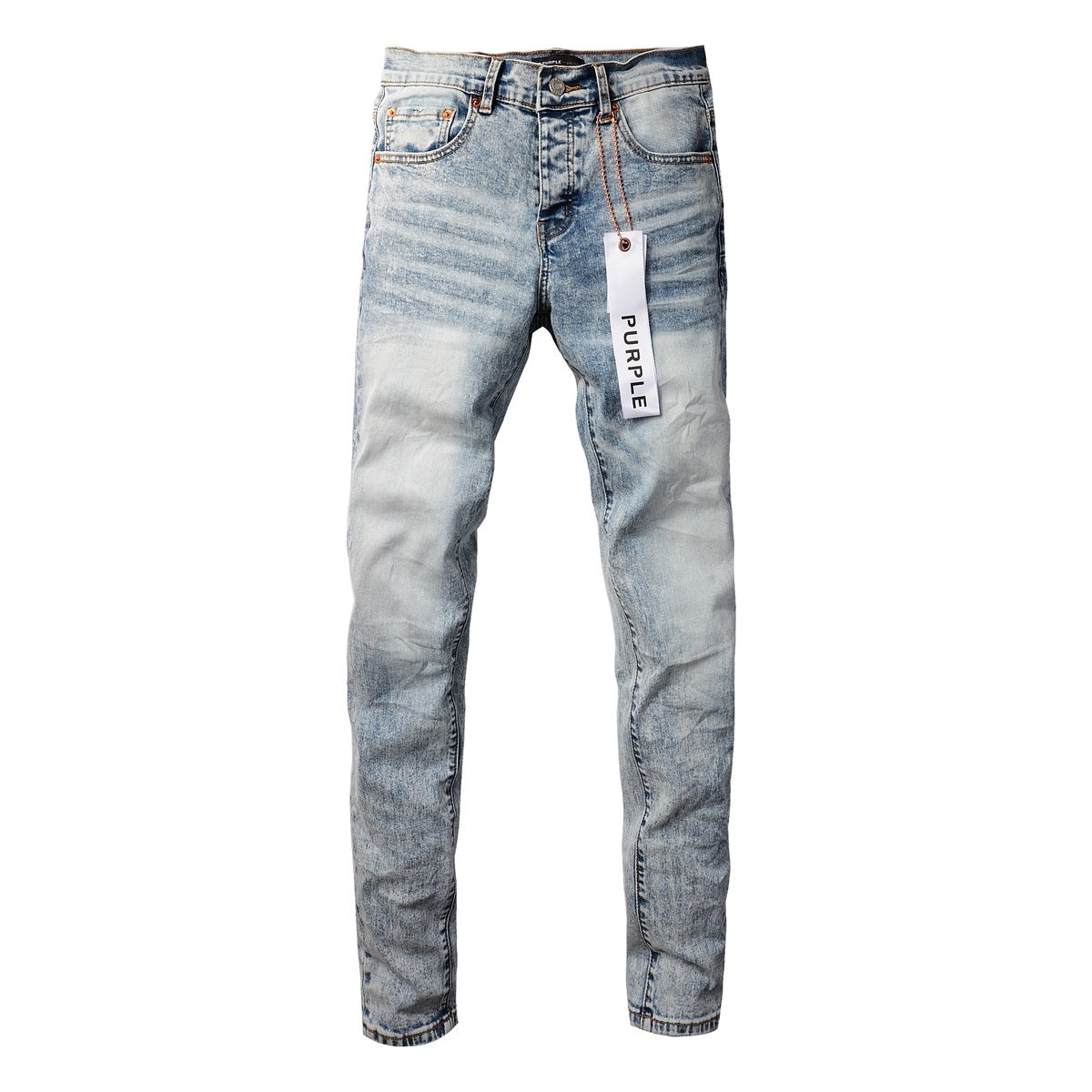 Men's High Street Slim Fit Distressed Blue Stretch Ripped Jeans