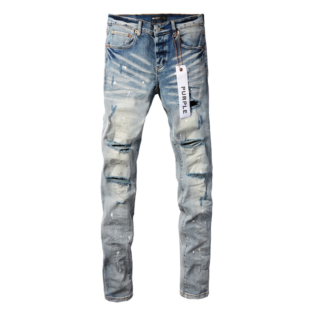 Slim Fit High Street Ripped Distressed Denim Jeans For Men