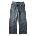 Men's Baggy Denim Jeans with Ripped Detailing, Stretch Fit & Wide Leg Design