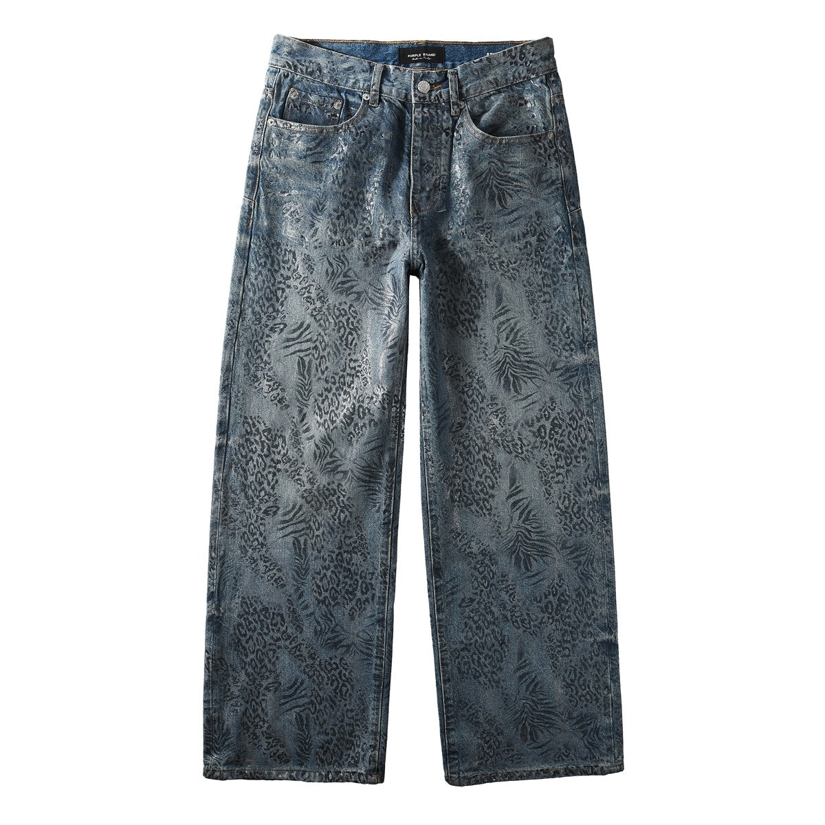 Men's Baggy Denim Jeans with Ripped Detailing, Stretch Fit & Wide Leg Design