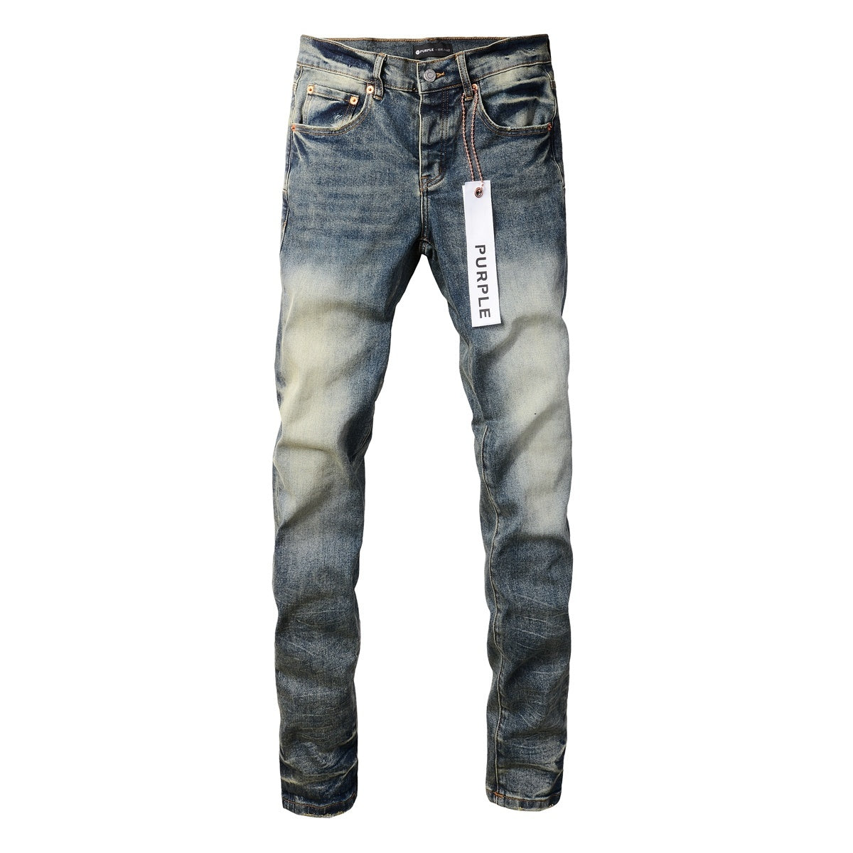 Men's Slim Fit High Street Distressed Blue Stretch Jeans