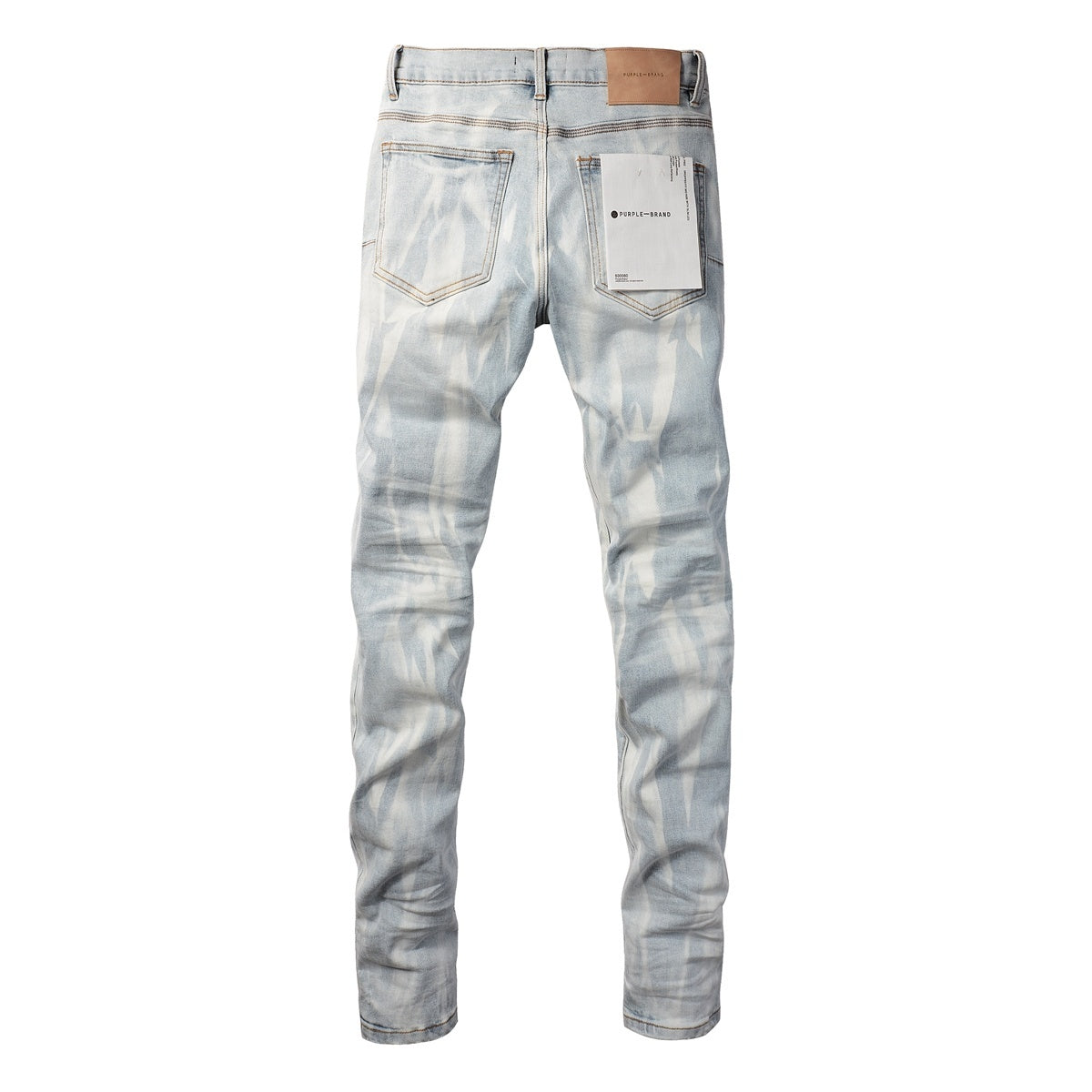 Men's High Street Distressed Washed Light Blue Stretch Slim Fit Ripped Jeans