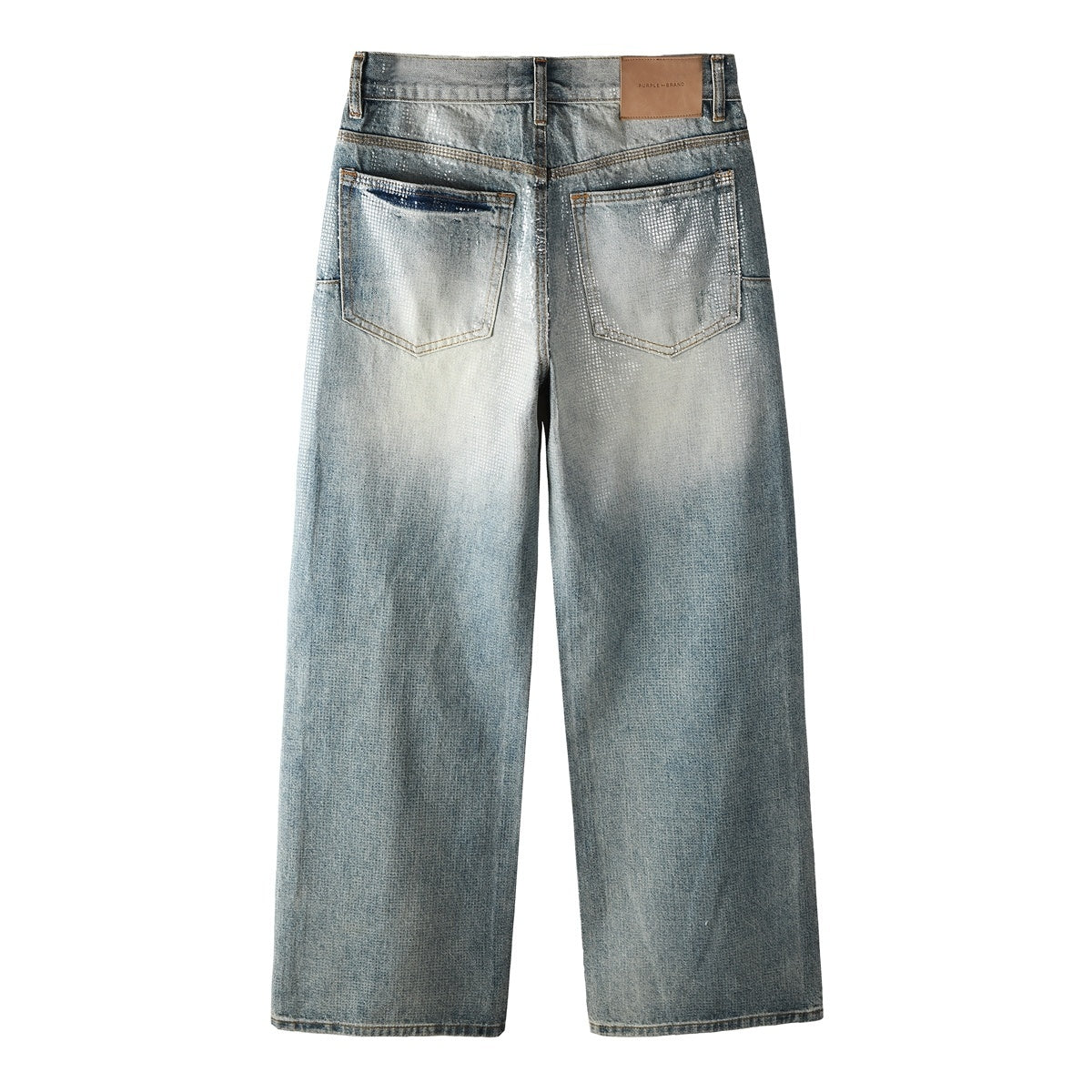 High-Quality Distressed Blue Wide Leg Jeans for Men & Women with Loose Fit & Stretch Denim