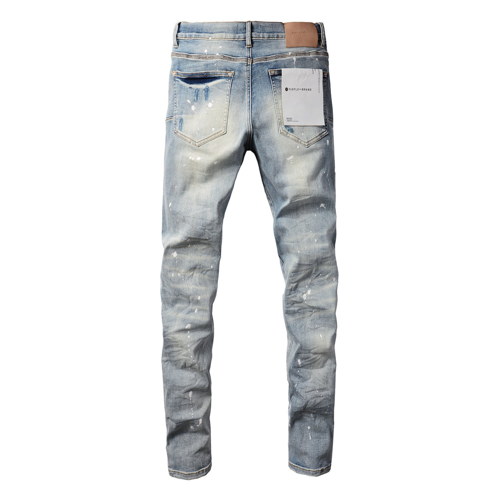 Slim Fit High Street Ripped Distressed Denim Jeans For Men