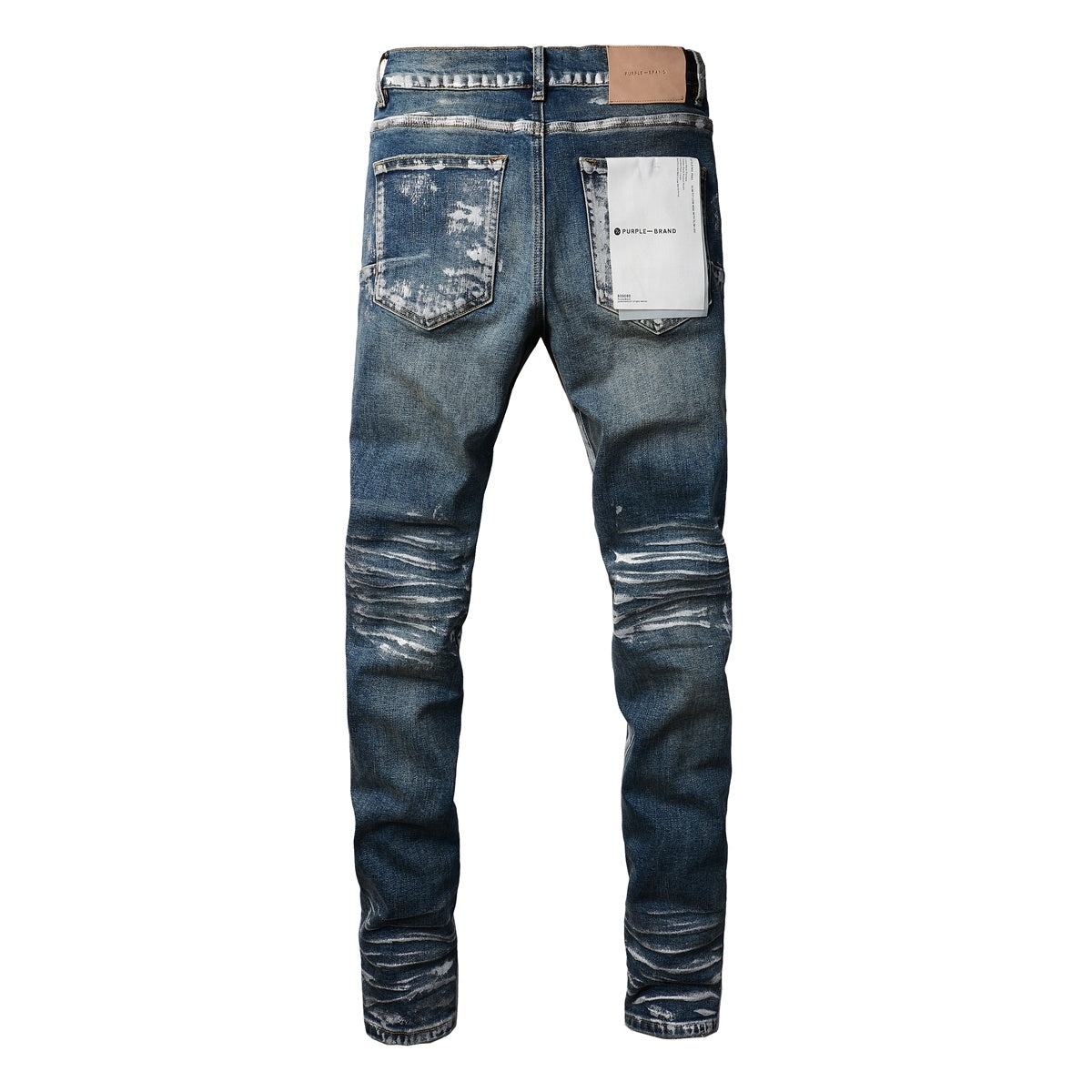 Men's Streetwear Slim Fit Distressed Classical Blue Graffiti Stretch Jeans