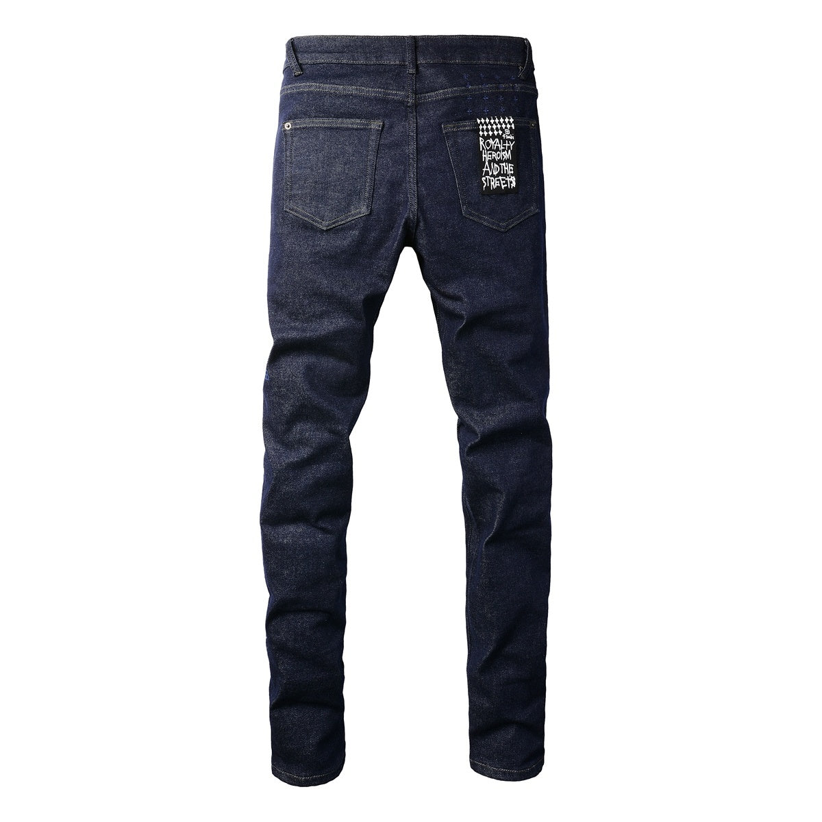Men's Raw Indigo Dark Wash Slim-Fit Stretch Jeans - Premium Denim