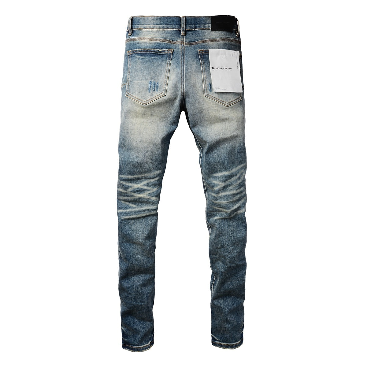 Men's Distressed Blue Stretch Skinny  Ripped Jeans Slim Fit Denim