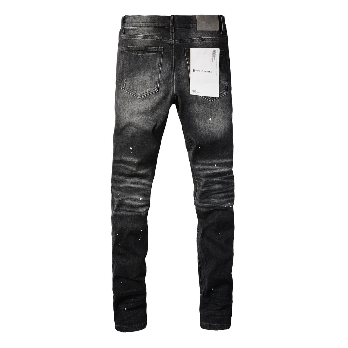 Men's High Street Distressed Black Gray Stretch Slim Fit Ripped Jeans