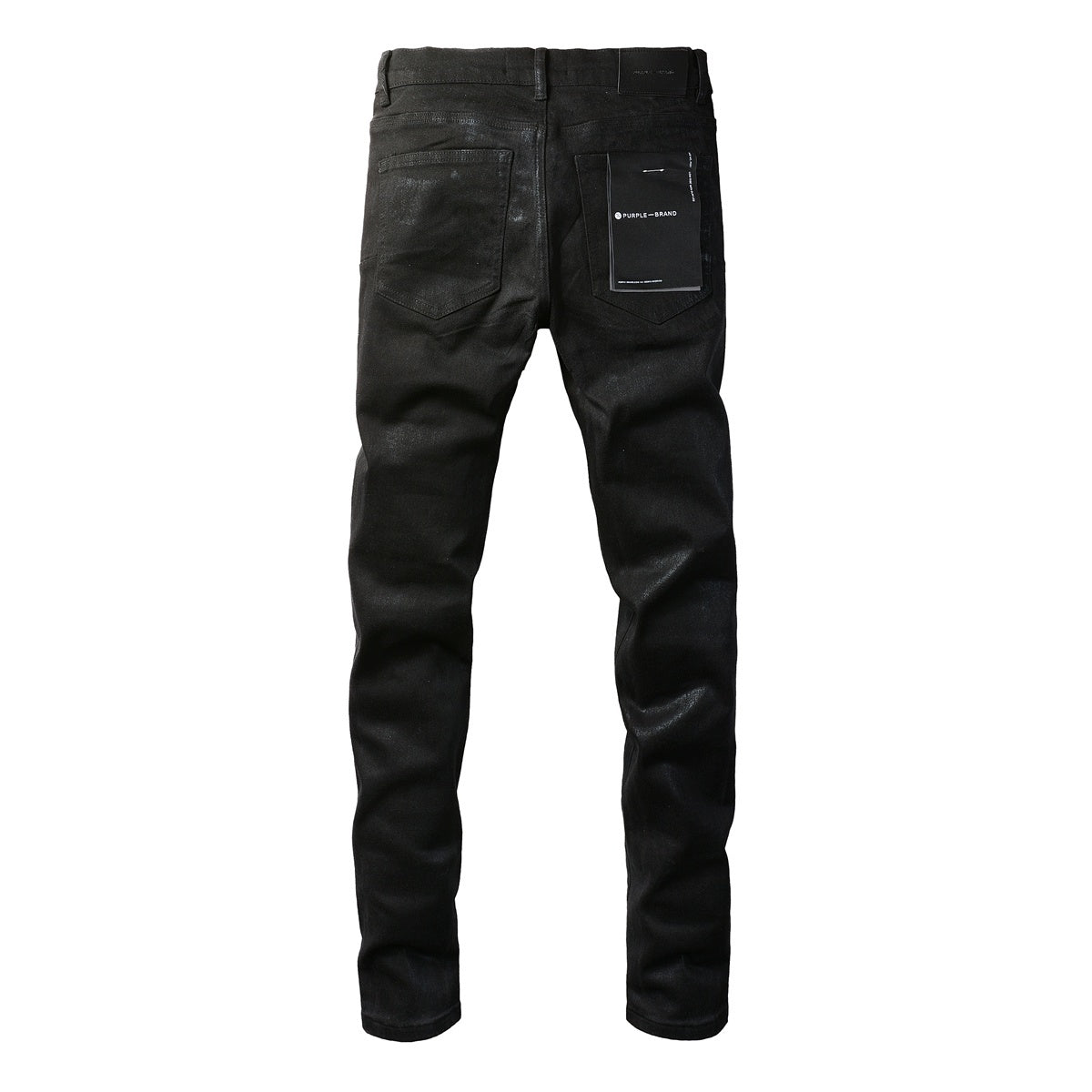 Men's Trendy Black Denim Coated Jeans - Slim Fit Distressed High Street Jeans