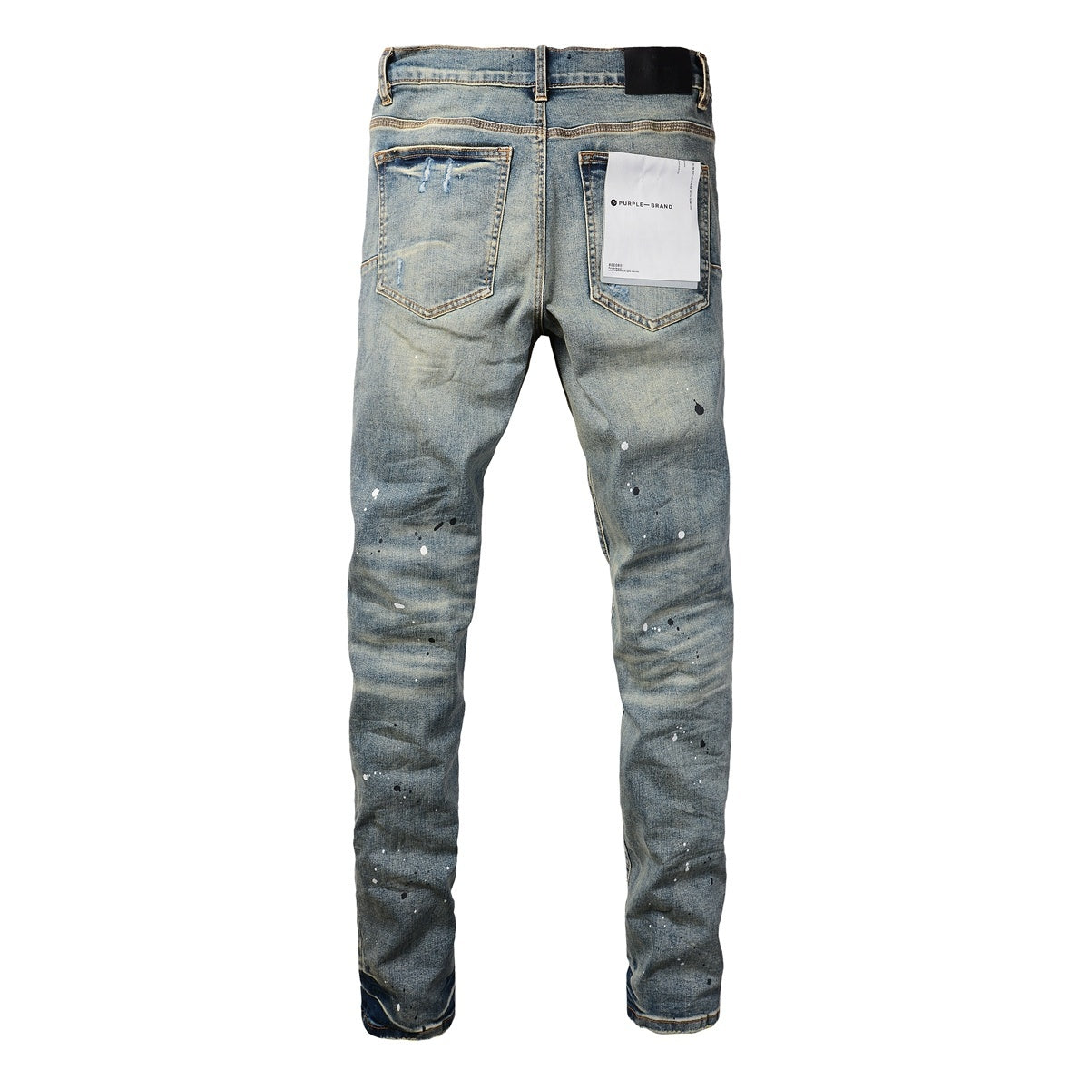Men's Slim Fit Distressed Light Blue Damaged Holes Blue Patchwork Stretch Ripped Jeans Pants