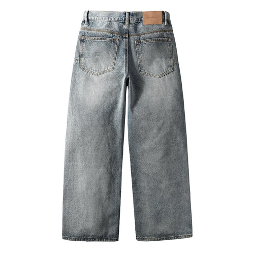 Men's & Women's Distressed Blue Baggy Jeans with Graffiti Design & Stretch Fit