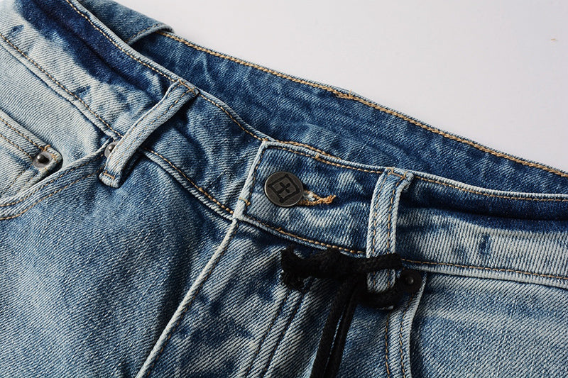 Men’s Light Blue Distressed Skinny Jeans - Ksubi Style Denim