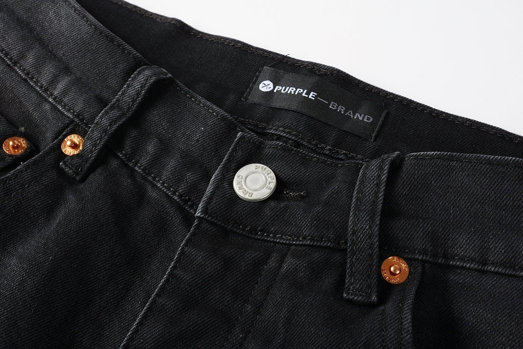Men's Distressed Black Skinny Jeans with Graffiti Print, Ripped Holes & Button Fly