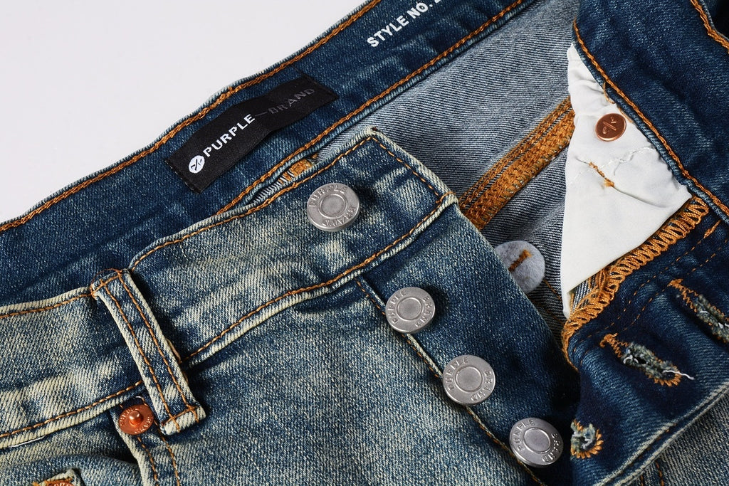 Men's Slim Fit Distressed Light Blue Damaged Holes Blue Patchwork Stretch Ripped Jeans Pants