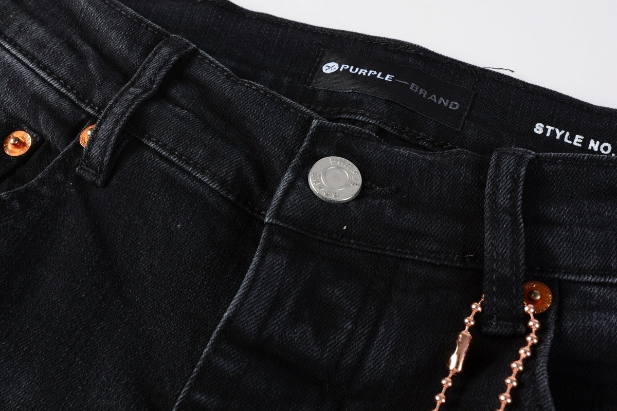 Men's Streetwear Slim Fit Distressed Black Damaged Holes Stretch Ripped Jeans