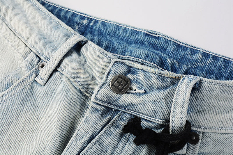 Men’s Light Wash Distressed Skinny Jeans - Streetwear Denim