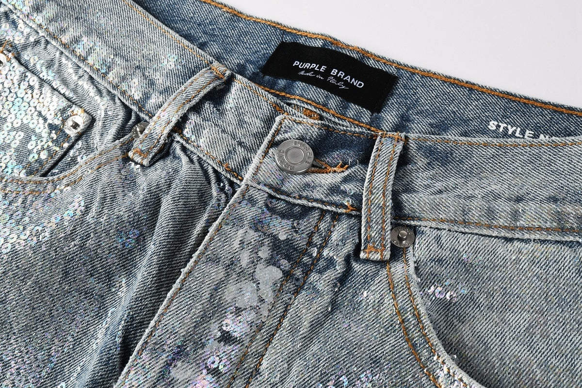 Men's & Women's Distressed Blue Baggy Jeans with Graffiti Design & Stretch Fit