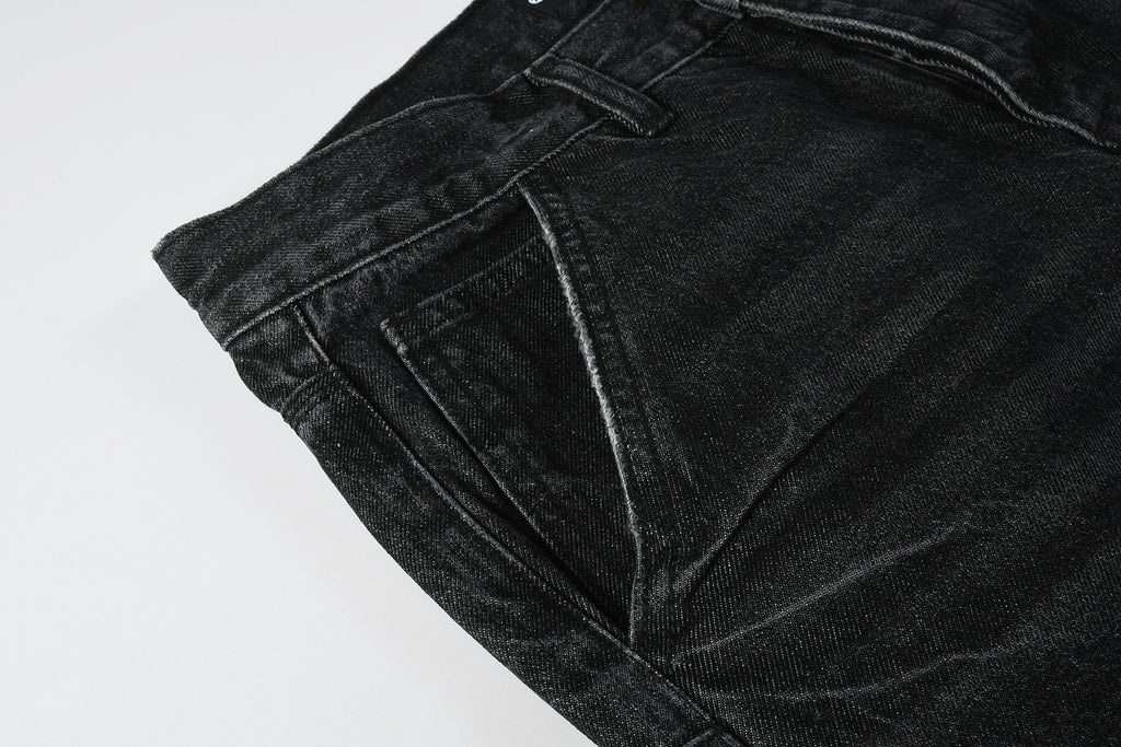 High Street Distressed Black Rhinestones Baggy Jeans for Men & Women | Cool Boys Fashion Loose Fit