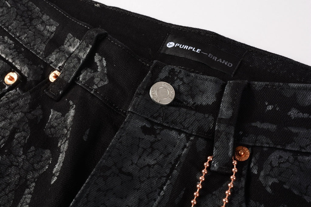 Men's High Street Distressed Black Stretch Slim Fit Ripped Jeans